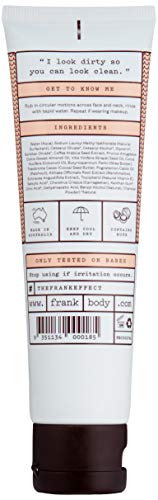 Frank Body Creamy Face Cleanser, 3.38Oz | Hydrating Charcoal Face Cleanser For Acne | Naturally Removes Makeup & Impurities | Activated Charcoal, Coffee Seed Extract & Grapeseed Oil | 100Ml #TOP3
