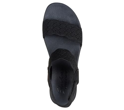 Image of Skechers Women's Arya - on the Rise | Luxe Foam Cushioned Footbed, Scalloped Knit Upper, Machine Washable, Vegan, Adjustable Backstrap, Low 1.25 inch Wedge