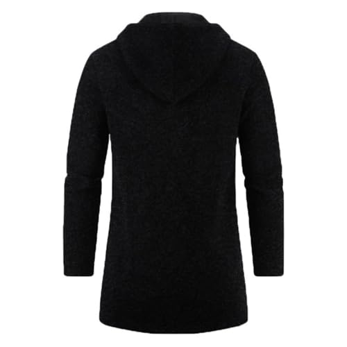 Long Cardigan Sweaters for Men Full Zip Fleece Lined Cardigan Sweaters Casual Regular Fit Knit Hooded Jacket Pockets3