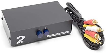 - THE CIMPLE CO Video Switcher, 2-Way A/V Switch, RCA, Retro Game Consoles, 2 Input/1 Output Selector, Composite Audio and Video, Box, Includes Cable, Black
