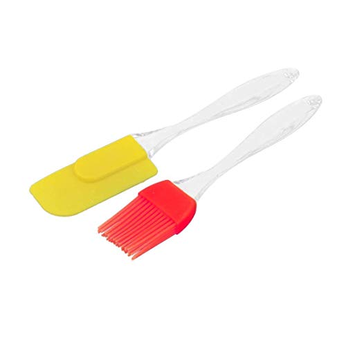 Pooja Enterprise Silicone Spatula and Pastry Brush Set Special for Cake Mixer, Grilling, Tandoor, Cooking, Baking, Glazing, BBQ, Oil Brush for Cooking Silicon, Oil Brush for Kitchen Use, Set of 1