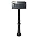 The Hanford Rust Free Cast Aluminum Quad Mailbox Post System with Scroll Supports, Mounting Bracket and 4 Economy Mailboxes, Ships in 2 Boxes