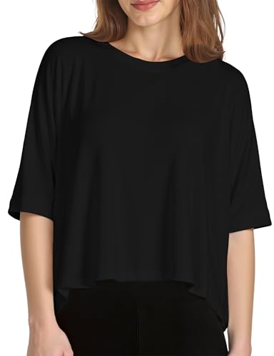 Buauty Womens Oversized Workout T-Shirt, Short Sleeve Crop Tops, Basic Casual Tshirts, Summer Loose Gym Athletic Tee2