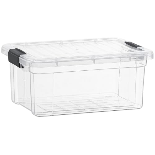 Image of Superio Clear Storage Box with Lid, 36 Quart Plastic Container Bins for Organizing, Stackable Crates, BPA Free, Non Toxic, Odor Free, Organizers for Home, Office, School, and Dorm