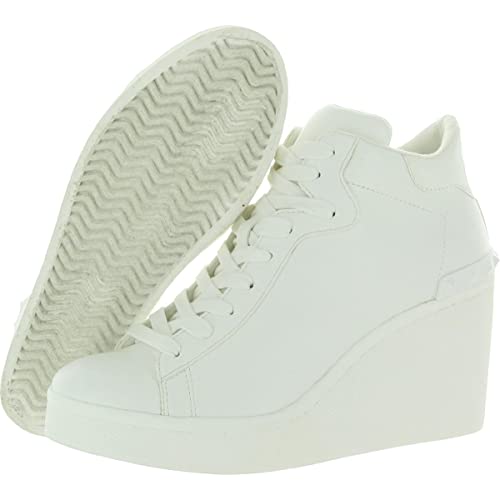 Steve Madden Brix White Rounded Closed Toe Lace Up Embellished Detail Sneakers3