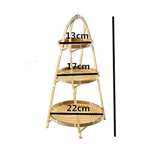 Aqxyxsw Bambou Tissage Deux couches Trois couches Plaque de fruits Dim Sum SUM SUM Bambo Basket Hotel Plaque Chaud Plaque Plaque Gâteau Panier créatif lingli(3 Kinds)