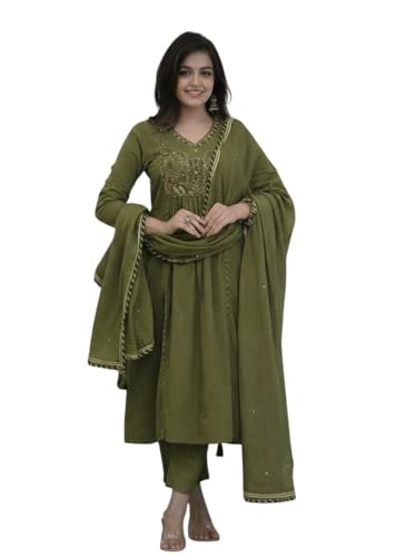 Image of MITZO Rayon Straight Kurta with Palazzo & Dupatta | Stylish Kurta Set for Women | Party & Casual Wear Kurti Set | Ethnic Dress for Women