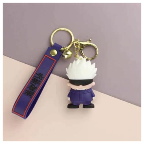 Image of MALKIN Plastic 1 Pc Gojo Keychain|Merchandise|Jujutsu Kaisen Action Figure Keychain|Anime Merch|Gojo Satoru Action Figure, Blue