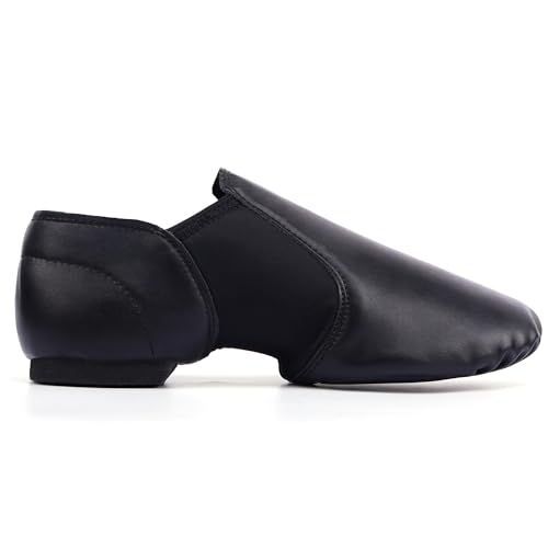 Linodes Unisex 006 PU Leather Upper Slip-on Jazz Shoe for Women and Men's Dance Shoes