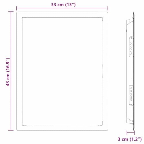 Panneau d'accès blanc acier 63x33x3 cm - Solution trappes de visite 42010255 - 5
