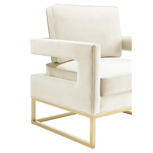 Sillón Moderno Terciopelo Crema Plegable miniatura 6