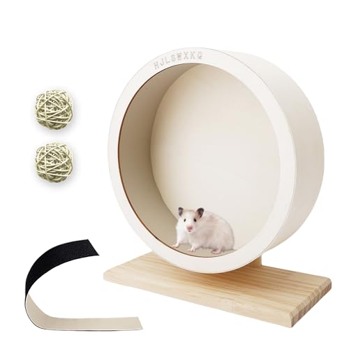 HJLSWXKQ 12 in Large Silent Exercise Hamster Wheel Wooden Hamster Wheel with Removable Washable Track Quiet Wheel for Gerbils Mouse Syrian Hamster Hedgehog