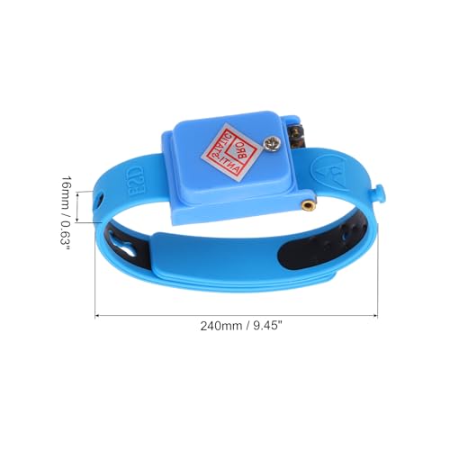 Image of MECCANIXITY Anti Static Wrist Strap, ESD Silicone Adjustable Antistatic Bracelet Cordless for Computer Electronics Repair Blue