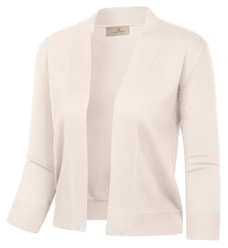 Image of GRACE KARIN Women Cardigan Sweaters Lightweight Knit Cropped Cardigans Trendy 3 /4 Sleeve Shrug Bolero S-3XL