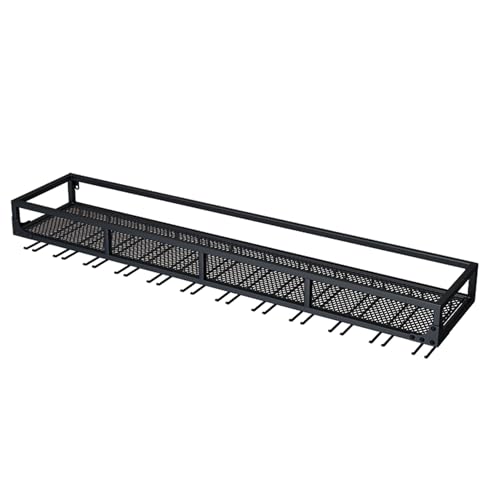 Generisch Rack per vino con supporto in vetro, mini rack in metallo per display liquido e whisky, elegante cabinet per cucina, sala da pranzo e caffè