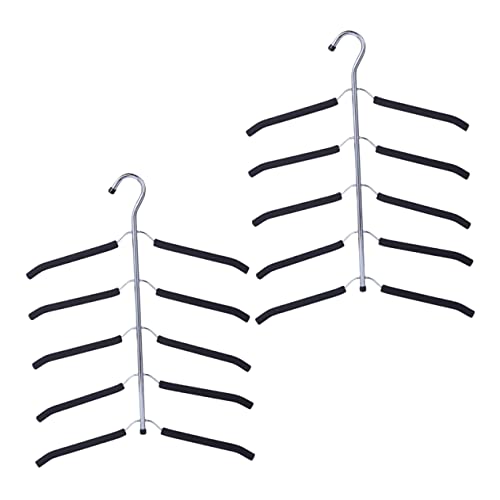 SOLUSTRE 2Pcs Space Saving Hanger Organizer Multi Closet Storage Flexible Padded Arms for Shirts Blouses Coats and More Design for Heavy Clothing