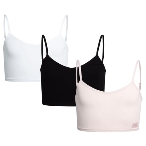 Nicole Miller Girls Training Bra -3 Pack/6 Pack Seamless Padded Bralette Underwear for Girls with Removable Pads (S-XL)