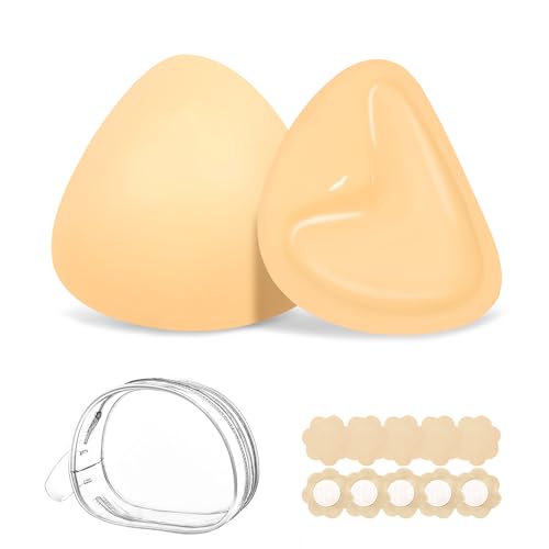 Image of LAZYROSY Double Sided Sticky Invisible Push up Silicone Bra Ultra Boost Inserts Pads Reusable Push Up Lift Self Adhesive Bra Pads for Bikini Swimsuit (Light Yellow, B)