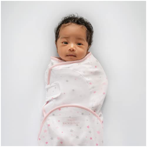 Image of HALO SwaddleSure Adjustable Swaddling Pouch, 100% Cotton, TOG 1.0, Twinkle Pink, Newborn, 0-3 Months