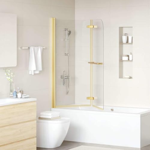 Paroi de douche pour petite salle de bain dorée et rotative - 2
