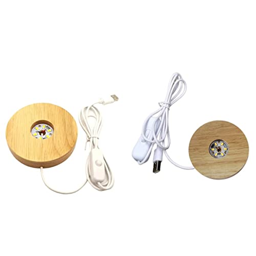 ルガラスジュエリー用2個のLEDナイトライトベースディスプレイランプクラフト