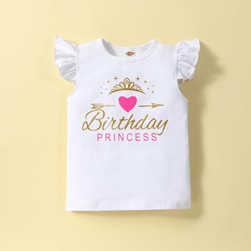 Toddler Kids Baby Girls Birthday Princess Outfits Sleeve Ruffle Shirts + Dot Bubble Tutu Skirt 2PCS Dresses3