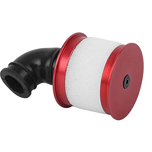 RC Engine Air Filter Replacement Efficient for 94122 941188 1/10 RC Car, Easy Installation, Prevent Cylinder Scratches for RC Enthusiasts, Aluminum Alloy + Sponge Black (Red)