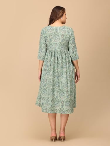 Image of The Mom Store Maternity and Nursing Sleeveless Dress for Women | Casual Dress | Pre and Post Pregnancy Wear | Printed Stylish Dress for New Mom | Trendy Dresses for Women's