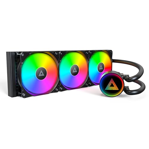 Image of MONTECH LightFlow ARGB 360 CPU Liquid Cooler, 360mm AIO with Infinity Mirror Design, 3100RPM Pump, 3x120mm ARGB Fans, Intel & AMD Support (Black)