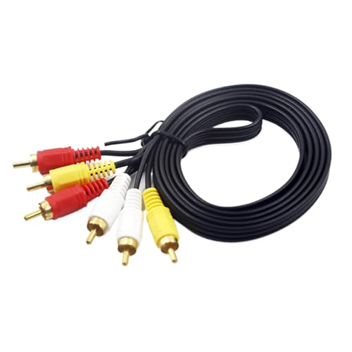 Cable de audio de vídeo, conector de cable de audio,Cable estéreo Cable de vídeo de 4,92 pies | Cable compuesto de alta velocidad de 6 pines, accesorios para MP3, ordenador y