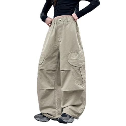 Pantalon cargo fille jambes larges chaud contre le froid hiver