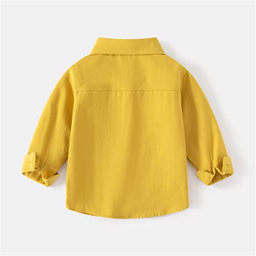 Kids Toddler Flannel Shirt Jacket Plain Long Sleeve Lapel Button Down Shacket Baby Boys Girls Fall Tops Clothes3