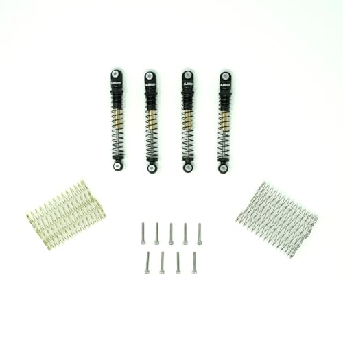 LGRP® Little Guy Racing Parts Long Travel Shocks (54MM Black/Gold) Compatible with 1/24 Scale RC Axial SCX24, Element, Enduro, URUAV, LGS101