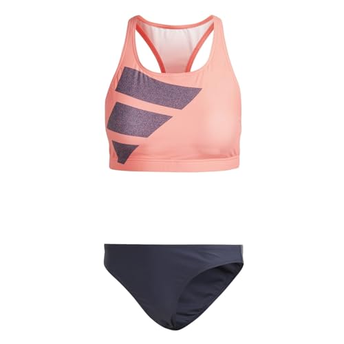 adidas Damen Big Bars Bikini, Coral Fusion / Shadow Navy / White, 42