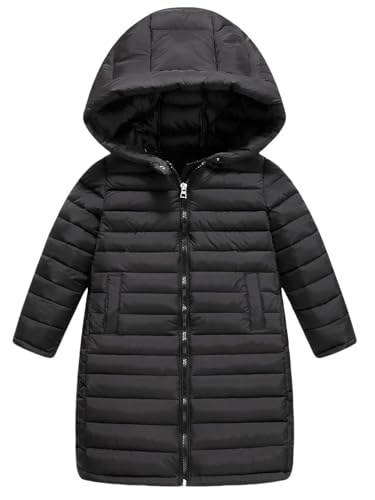Happy Cherry Girls Boys Long Lightweight Hooded Puffer Jacket Puffer Down Coat Winter Fall Outerwear Warm