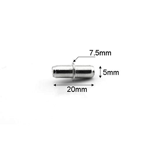 Image of 20pcs 5x20mm Shelf Supports Pegs Studs Nickel Plated Finish Adjustable Shelves Bracket Holder Furniture Hardware Cupboard Cabinet Wardrobe Shelf Pins