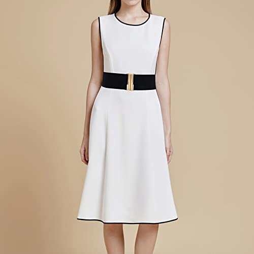 Black Belts For Women Wide Elastic Belt For Dresses Cinch Belt Gold Buckle S #TOP2