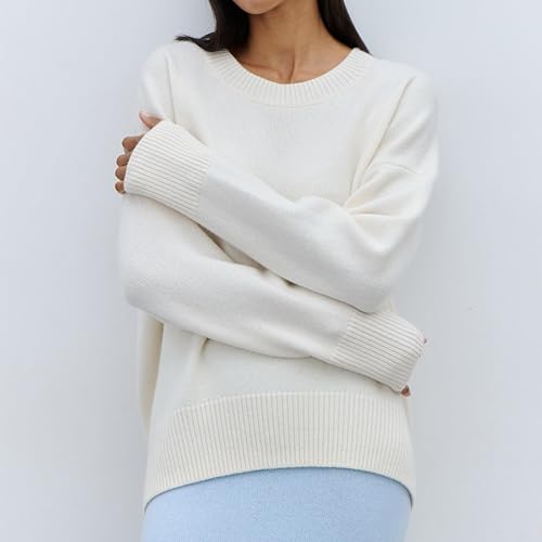 Image of Chunky Oversized Sweaters for Women 2025 - Crew Neck Long Sleeve Knit Pullover, Basic Fall and Winter Sweater