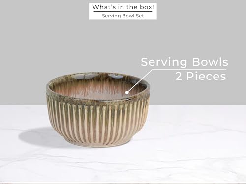 Image of Bodhi House Ceramic Deep Serving Bowls Set of 2 | 800ml Multipurpose Bowls for Ramen, Salad, Cereal, Snacks & More | Microwave Safe | Petal Pink | Stylish Dining & Gifting Choice
