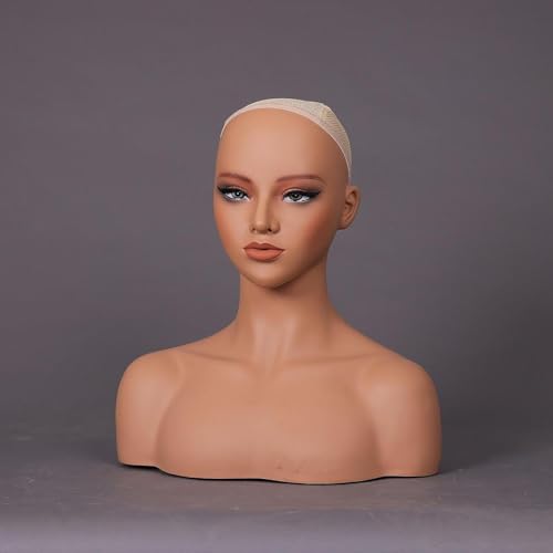 Cabeza de maniquí realista para lucir pelucas y accesorios en tiendas de moda 6