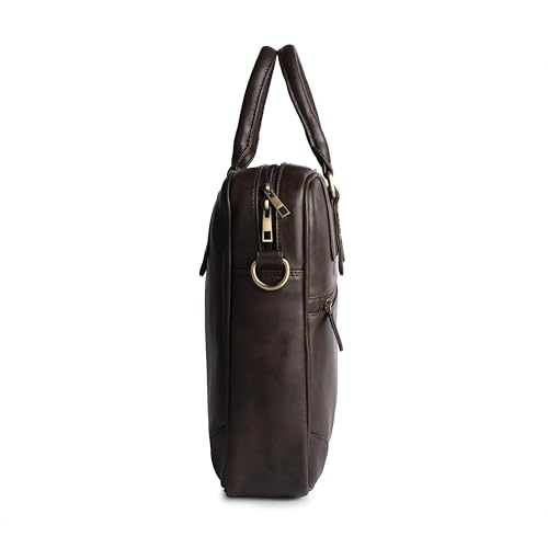 Image of Gauge Machine Messenger Bag for Men & Women - Vegan Leather Office Laptop Bag | Fits up to 16 Inch Laptop | Water-Resistant, 30L Capacity, Padded Compartment