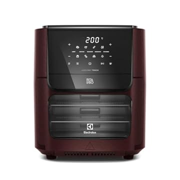 Fritadeira Elétrica sem oleo Forno Oven Airfryer 12L digital receita programada 2 bandejas espeto giratório 1700W Electrolux EAF91 Vinho 127v por Rita Lobo