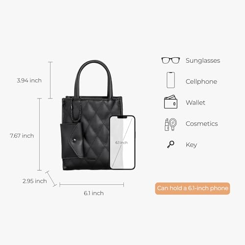 Bolso Tote Pequeño de Cuero Sintético Acolchado para Mujer miniatura 2