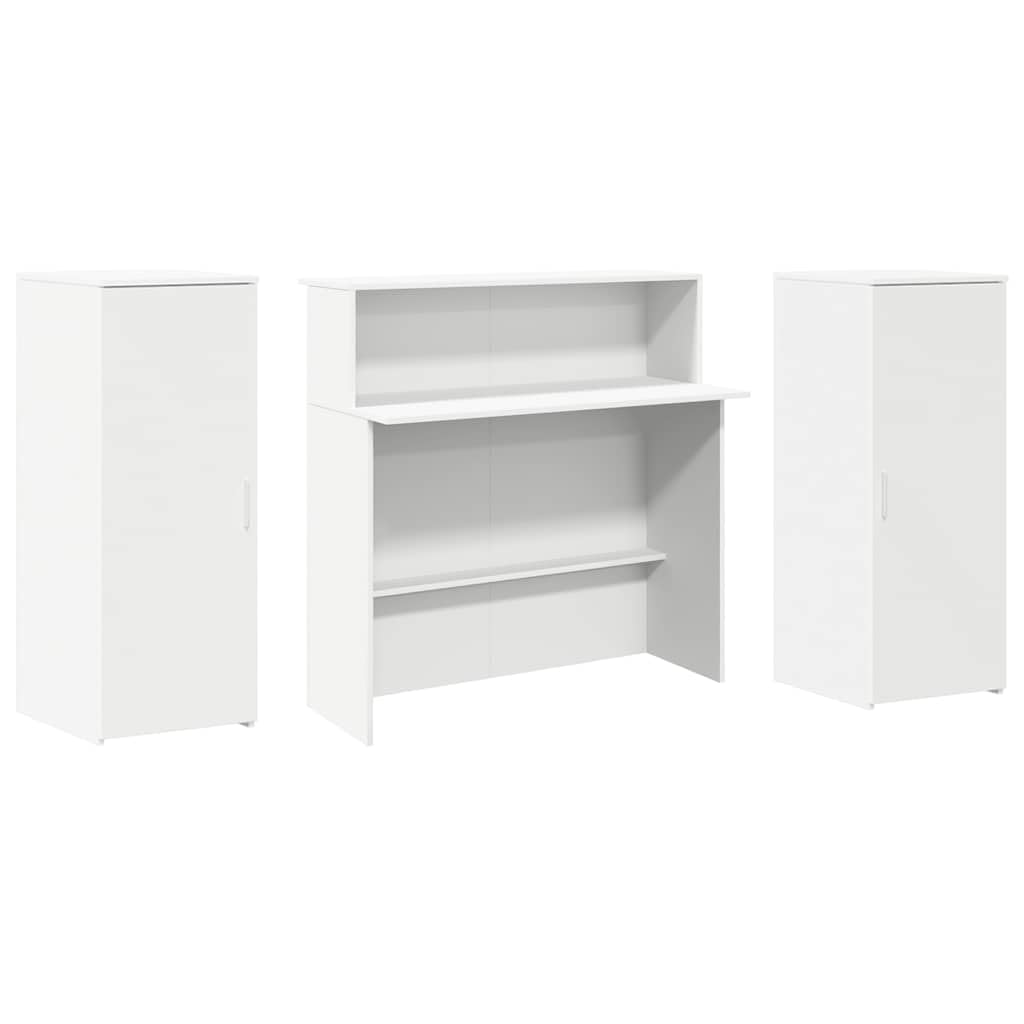 vidaXL Bureau de réception Blanc 180x50x103,5 cm Bois d'ingénierie