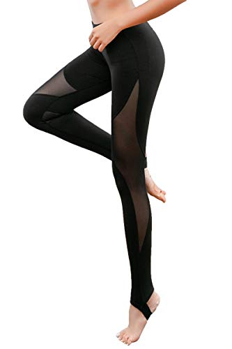 Uni-Wert Damen Leggings Tech Mesh Yoga Fitness Hose Lange Streetwear...