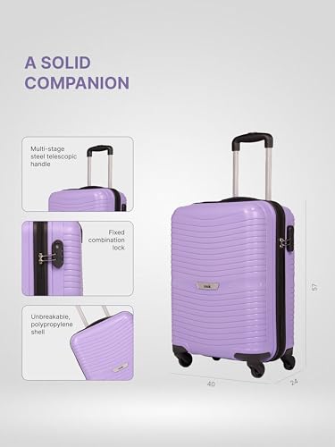 Image of ZOUK Zoya Trolley Bag Large Size 77cm Hard Shell Suitcase Luggage Trolley Bag with Silent 360 Spinner Wheels, Lightweight Check-in Travel Suitcase with Combination Lock | Lilac
