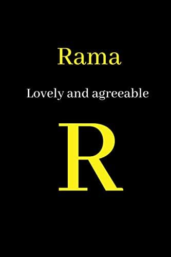 Rama, agreeable and lovely: Letter R monogram notebook journal. 120 6x9 inch lined pages. Matte finish