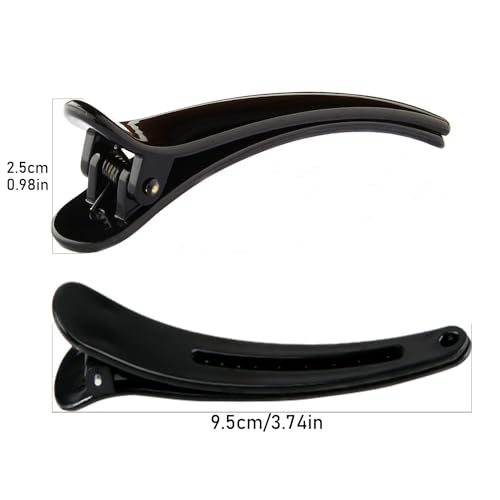 6pcs Hair sectioning clips Professional Hair Clips,Plastic Hairdresser Clips,Hair Styling Clips Salon and Home Hair Cutting Clips for Hairdresser (Black) - Image 3