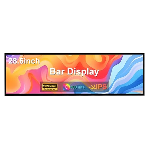 Image of VSDISPLAY 29'' 1920x540 Long Stretched Bar Monitor H /D /USB /Micro SD Input | Supports USB Auto-Play,Digital Signage Advertising Display for Shelf Edge,Supermarket,Retail