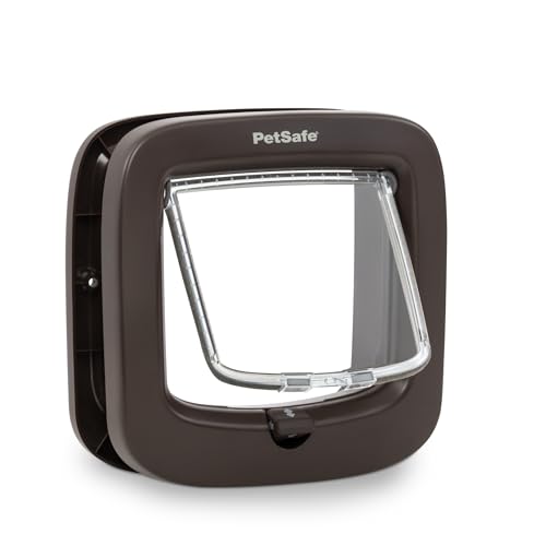 PetSafe - Chatière Manuelle - Système à 4 Options de Fermeture, Économique, Installation Facile - Marron